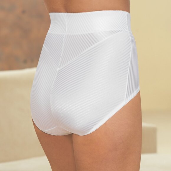 Glamorise $45 HIGH-WAIST Medium FITS 27-28" Brief TUMMY CONTROL Shaper White NEW - Picture 3 of 14